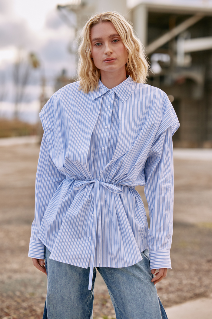 M.A.Dainty Pop Shirt Blue Stripe