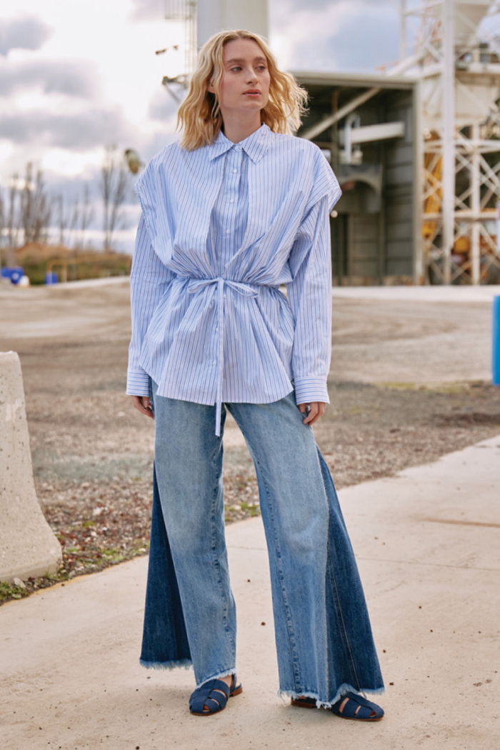 M.A.Dainty Pop Shirt Blue Stripe