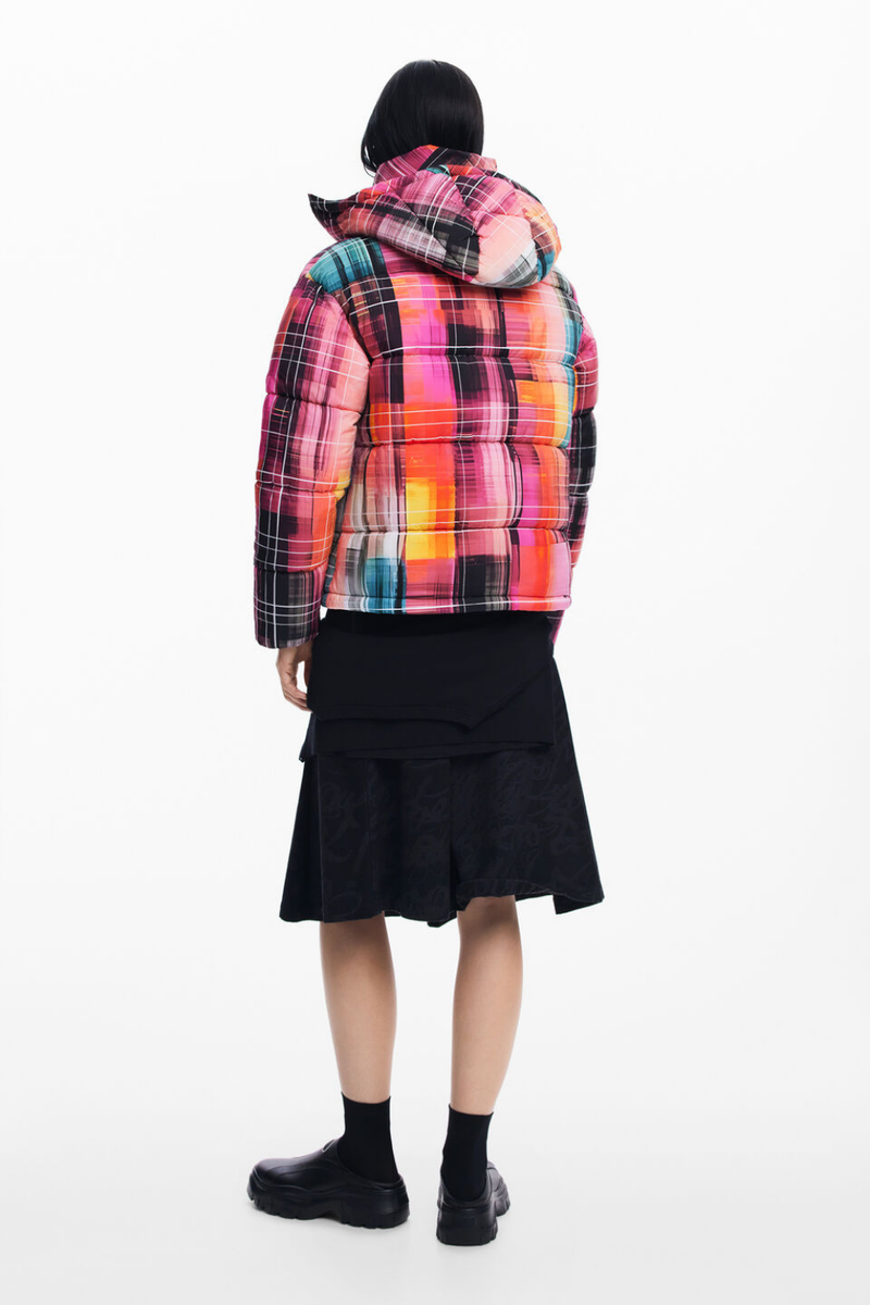 Desigual Quilted Check Coat