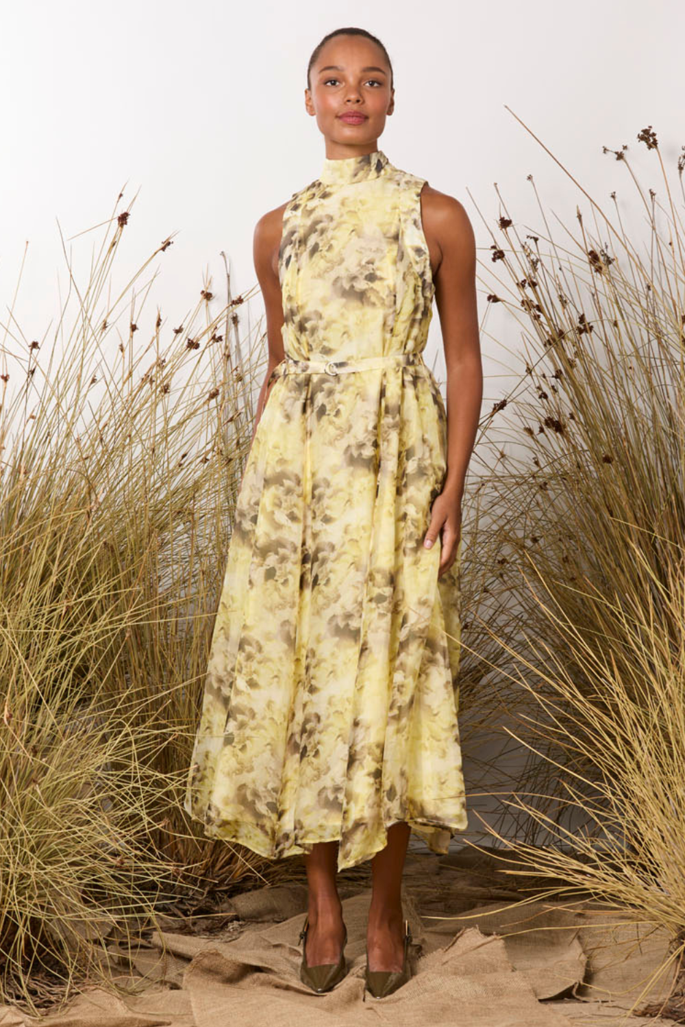 M.A.Dainty Rani Dress Yellow Floral