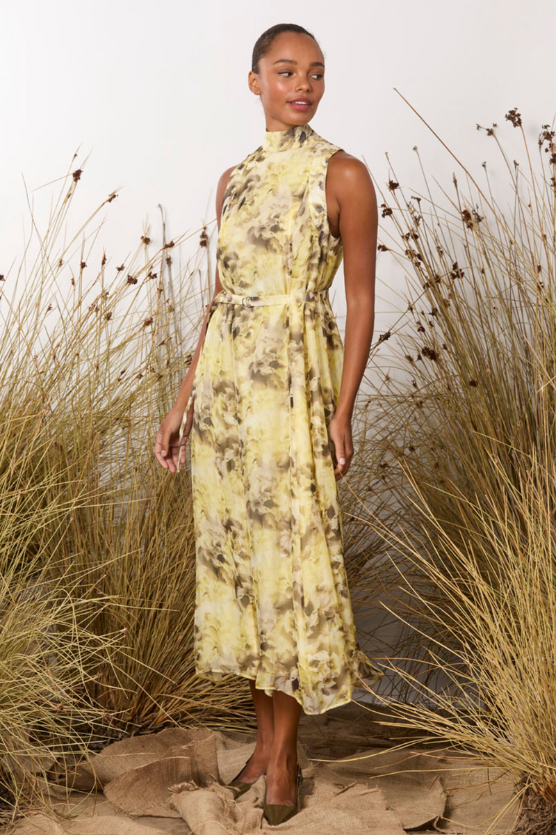 M.A.Dainty Rani Dress Yellow Floral