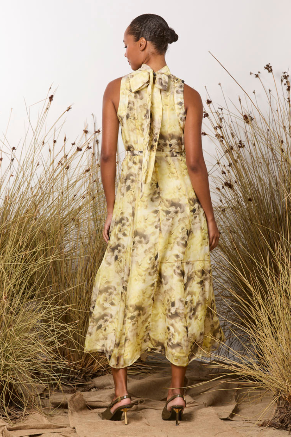 M.A.Dainty Rani Dress Yellow Floral