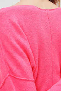 American Vintage Round Neck Pullover Fluro Pink