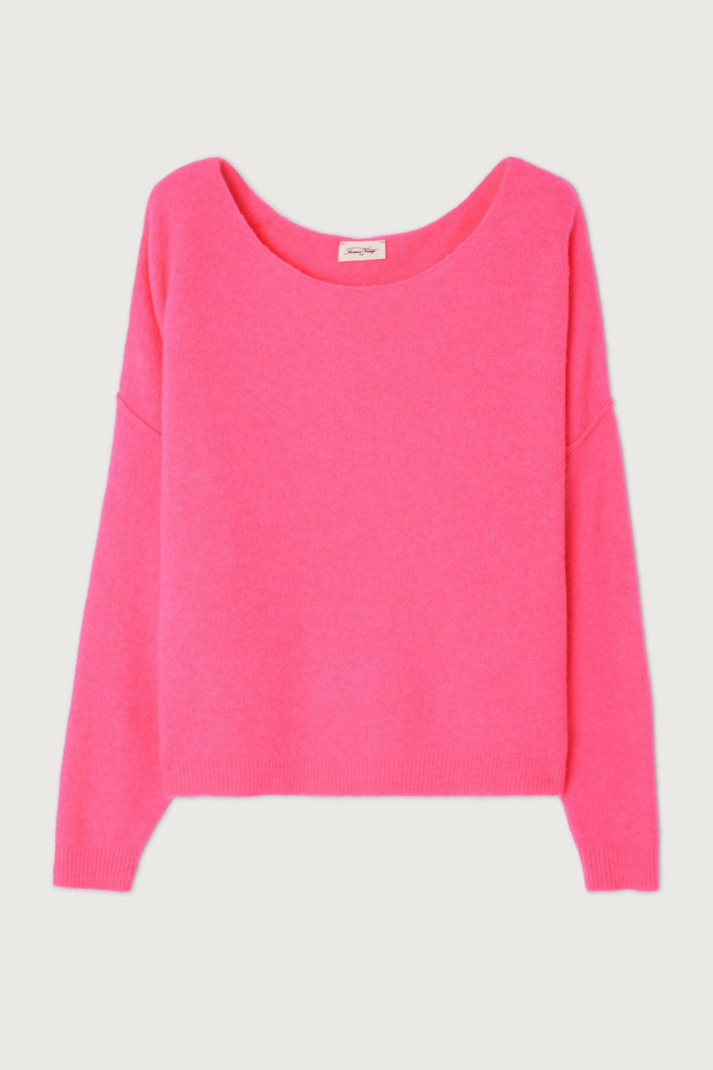 American Vintage Round Neck Pullover Fluro Pink