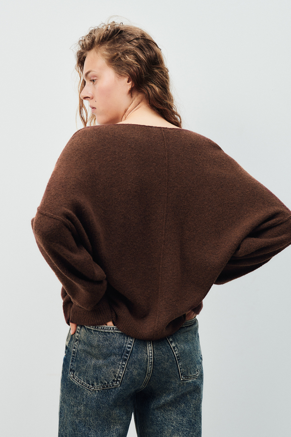 American Vintage Round Neck Pullover Brown-Black