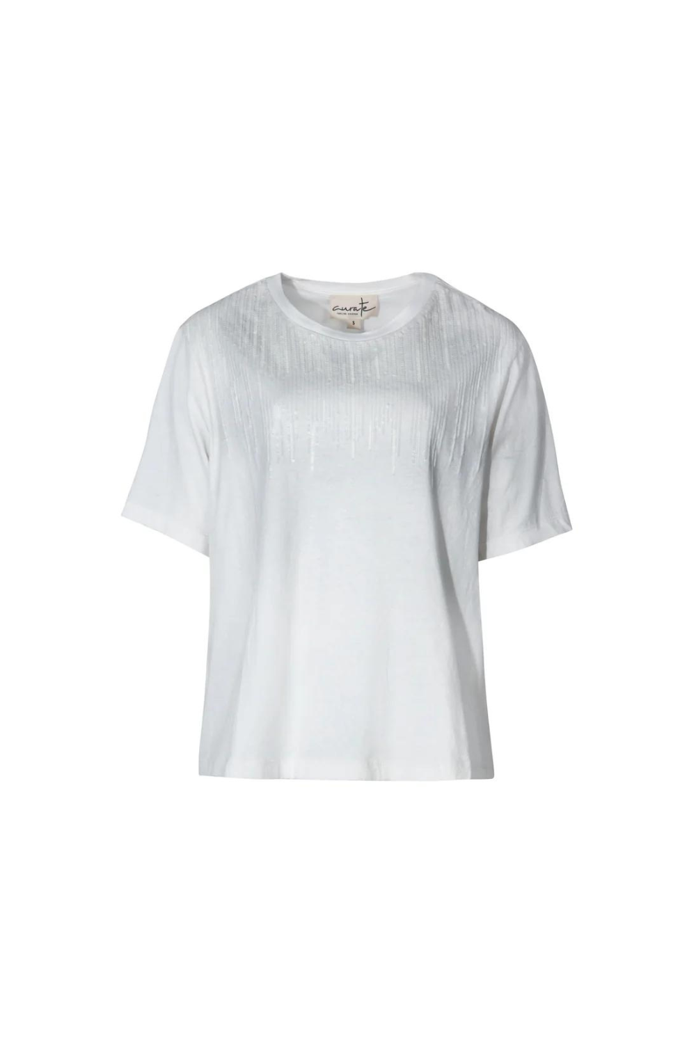 Curate Splashes of Sparkle Top White