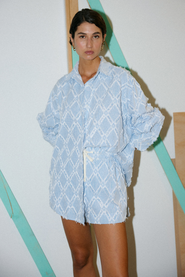 Kinney Sadie Shirt Cerulean Fray