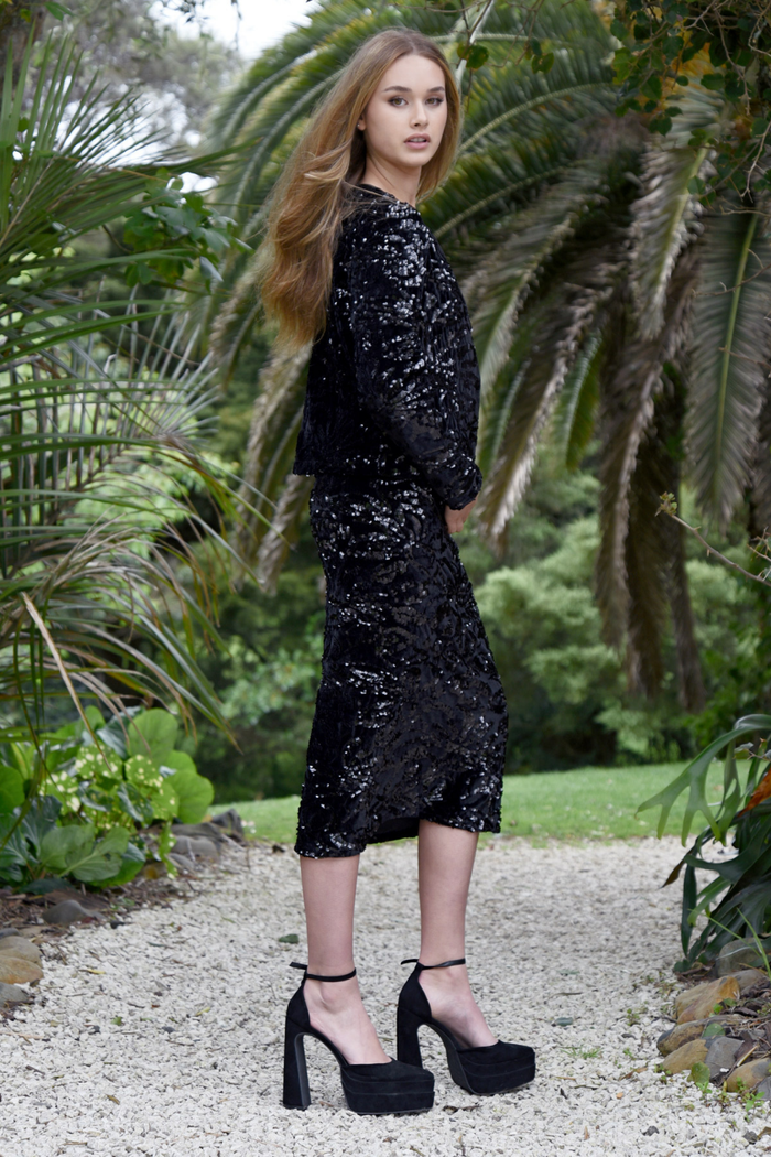 Coop Shimmy-Shimmer Skirt Black Pre-Order