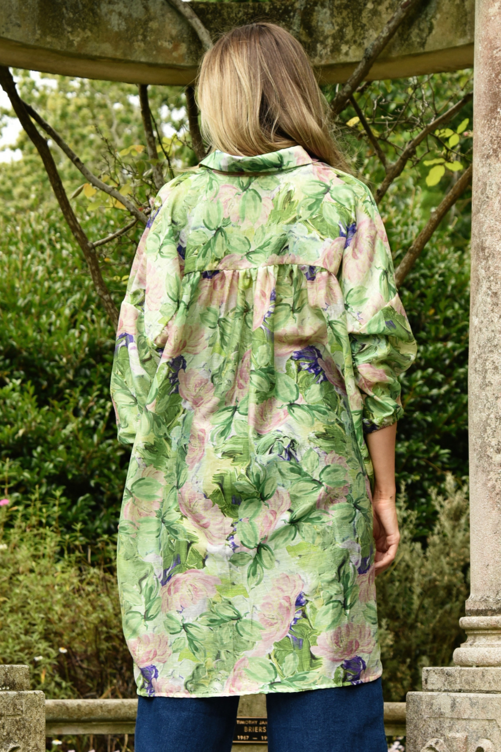 Curate Something Borrowed Shirt Green Floral