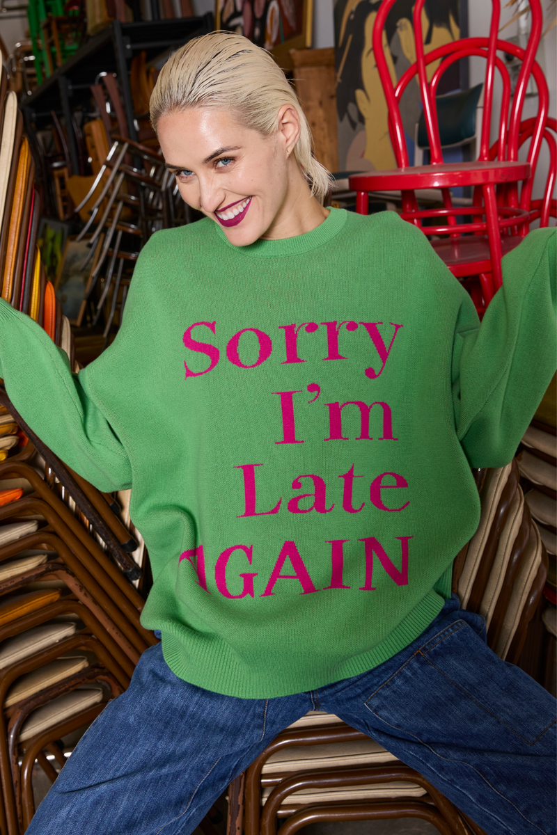 M.A.Dainty Sorry Knit Green Magenta
