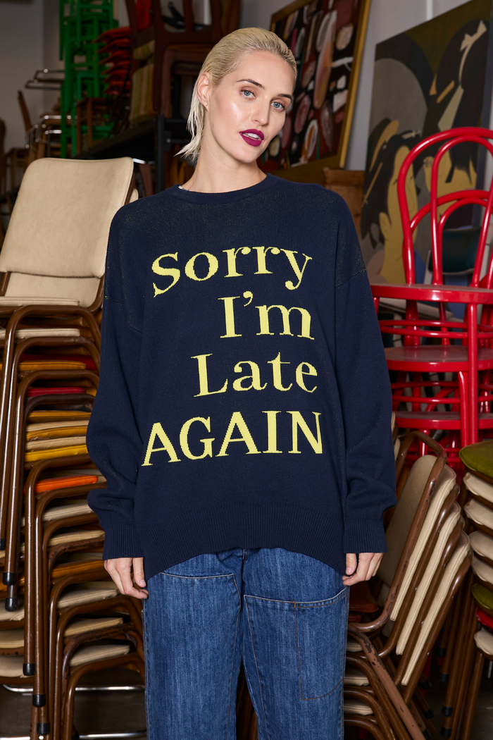 M.A.Dainty Sorry Knit Navy Yellow
