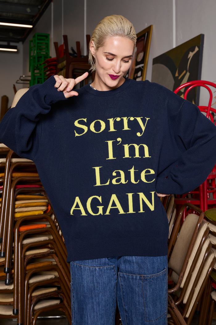 M.A.Dainty Sorry Knit Navy Yellow