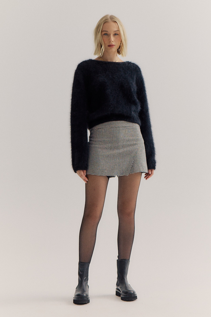 World of Nomads Stella Cashmere Boat Neck Knit Black