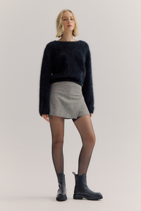 World of Nomads Stella Cashmere Boat Neck Knit Black