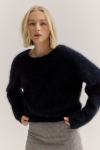 World of Nomads Stella Cashmere Boat Neck Knit Black