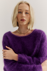 World of Nomads Stella Cashmere Boat Neck Knit Royal