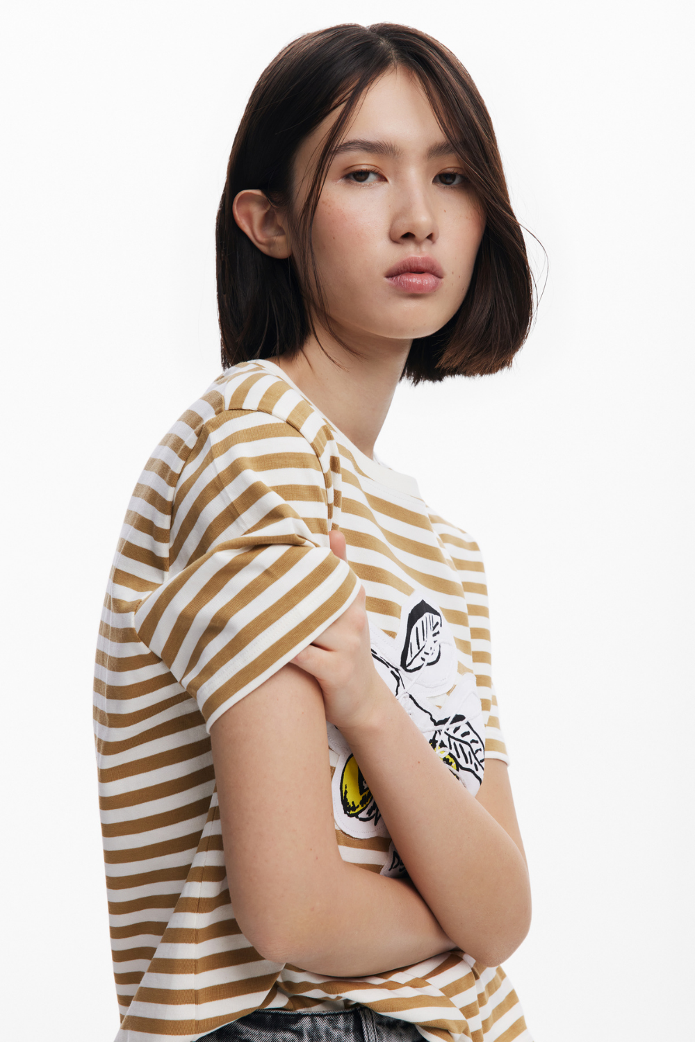 Desigual Striped Print T-Shirt
