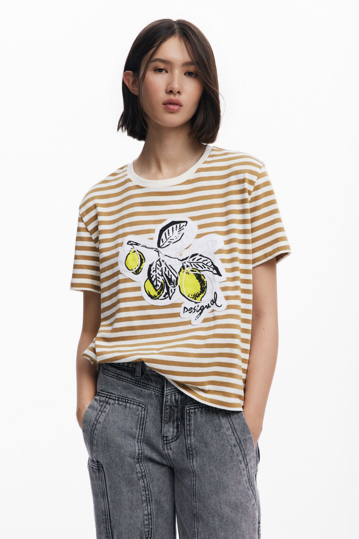 Desigual Striped Print T-Shirt