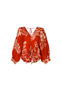 Cooper Summer Mai Tie Top Red Hibiscus Pre-Order