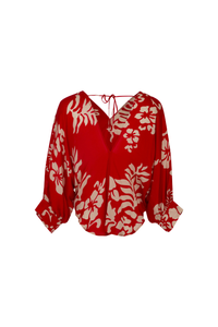 Cooper Summer Mai Tie Top Red Hibiscus Pre-Order