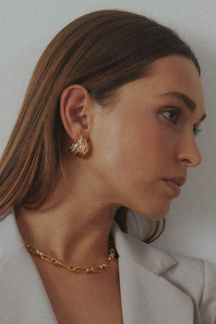 Zahar Tace Earrings Gold