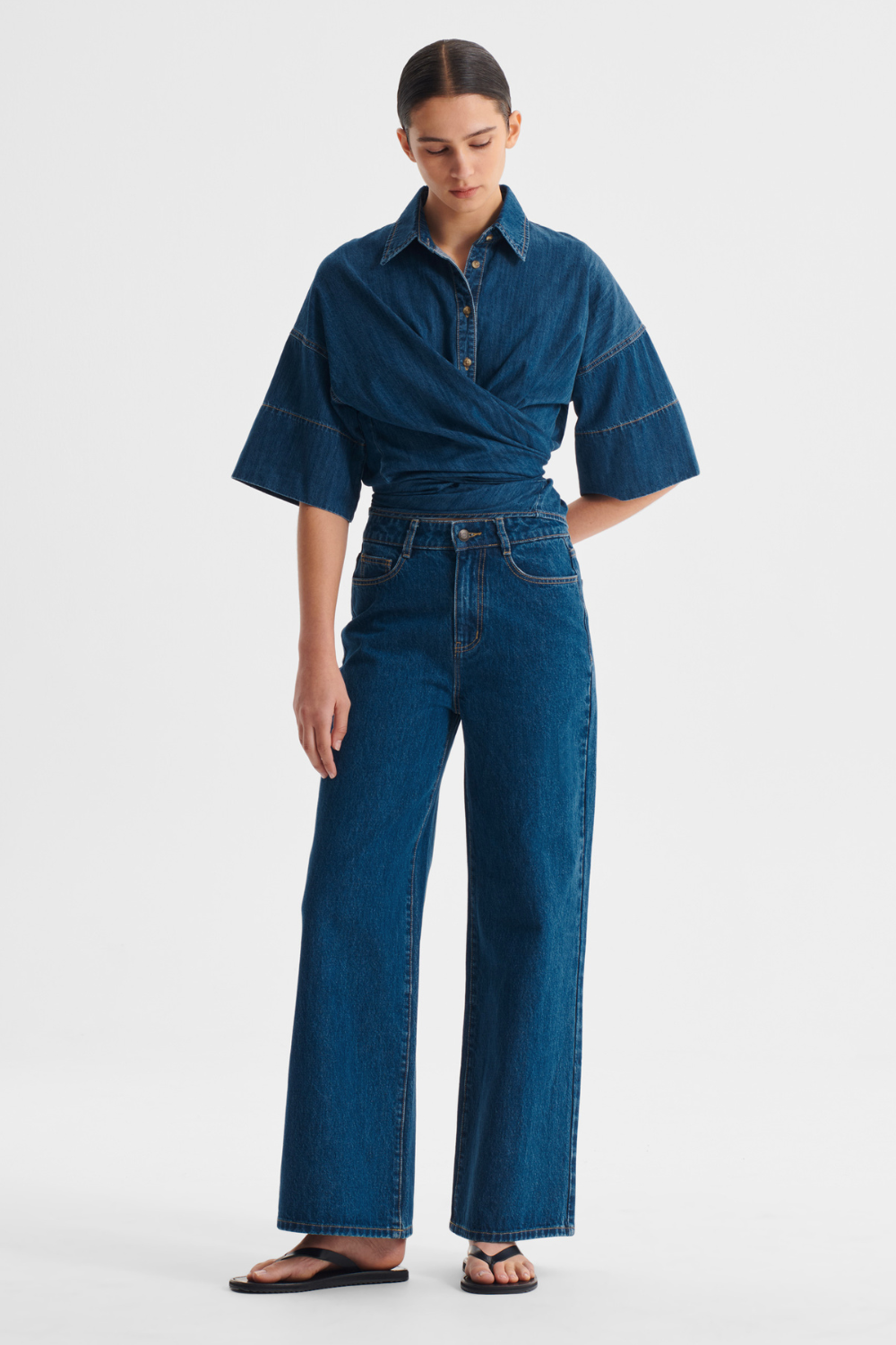 Morrison Tatum Denim Wrap Shirt Blue