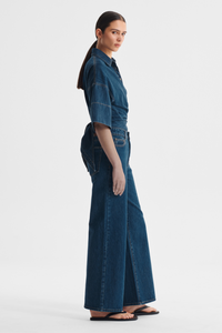 Morrison Tatum Denim Wrap Shirt Blue