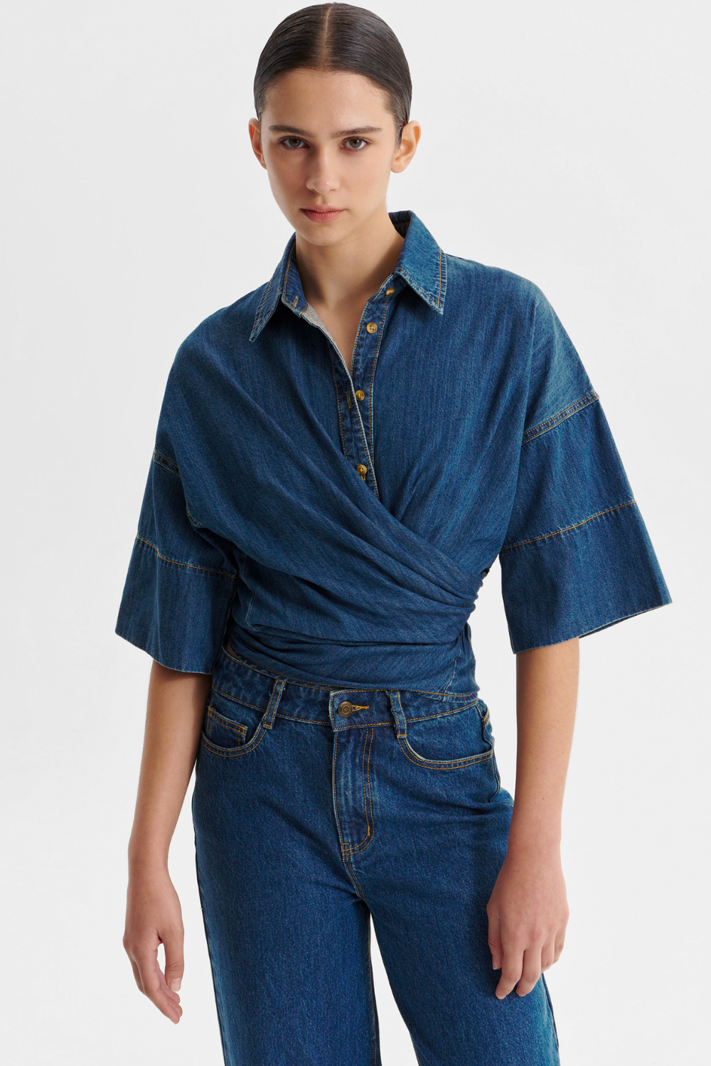 Morrison Tatum Denim Wrap Shirt Blue