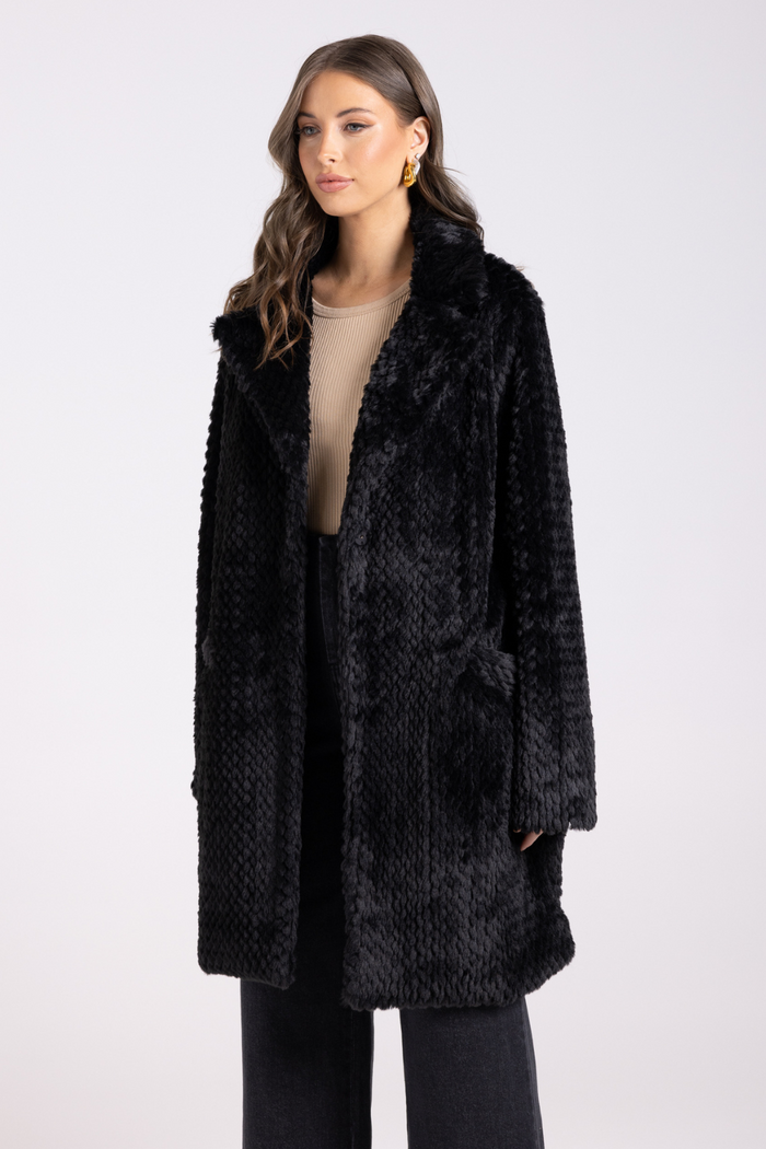 Two T's Teddy Coat Black
