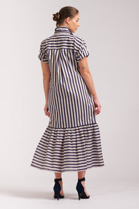 Shirty The Emma Dress Navy/Stone Stripe