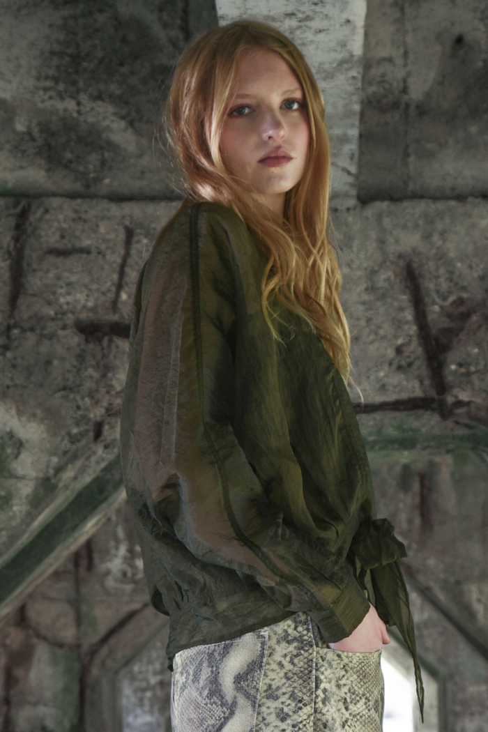 Coop Tied & Tested Blouse Khaki Pre-Order