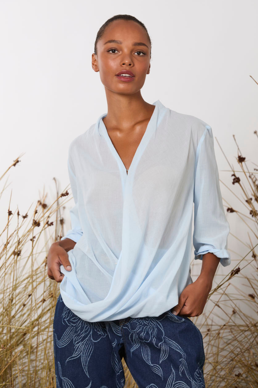 M.A.Dainty Toggle Shirt Sky Blue