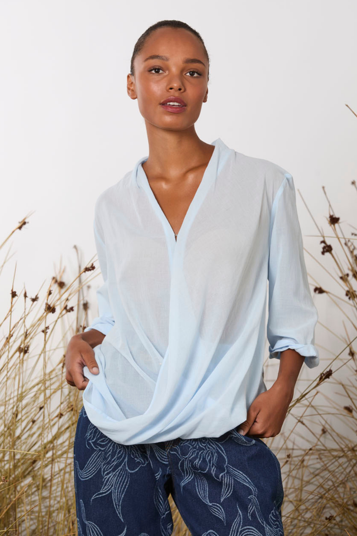 M.A.Dainty Toggle Shirt Sky Blue