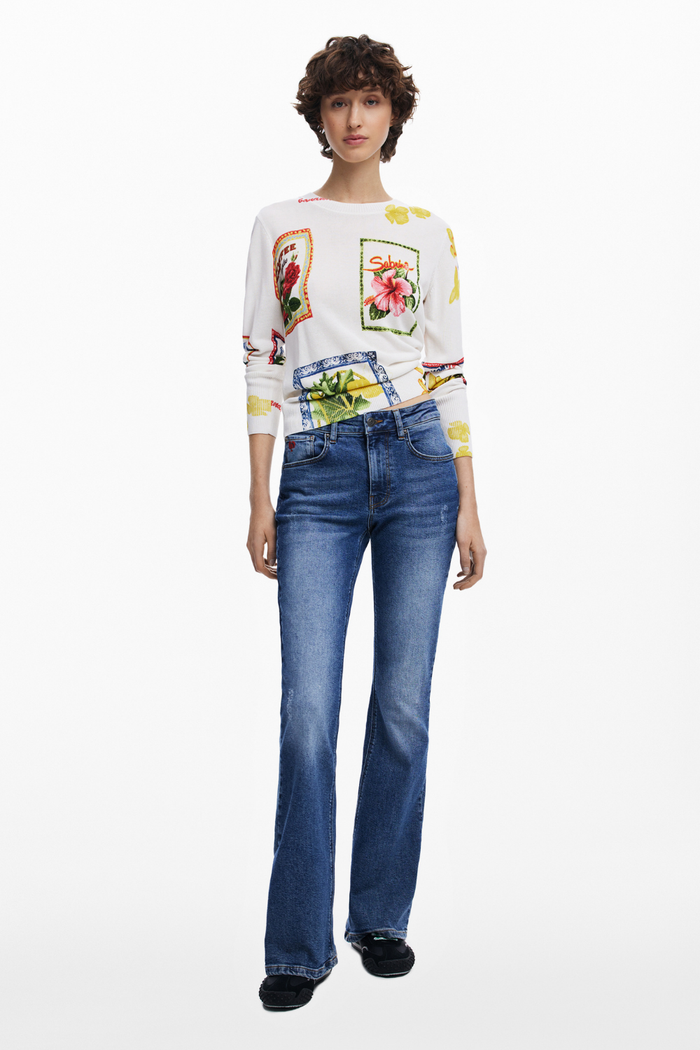Desigual Tropical Stamps Sweater Multi