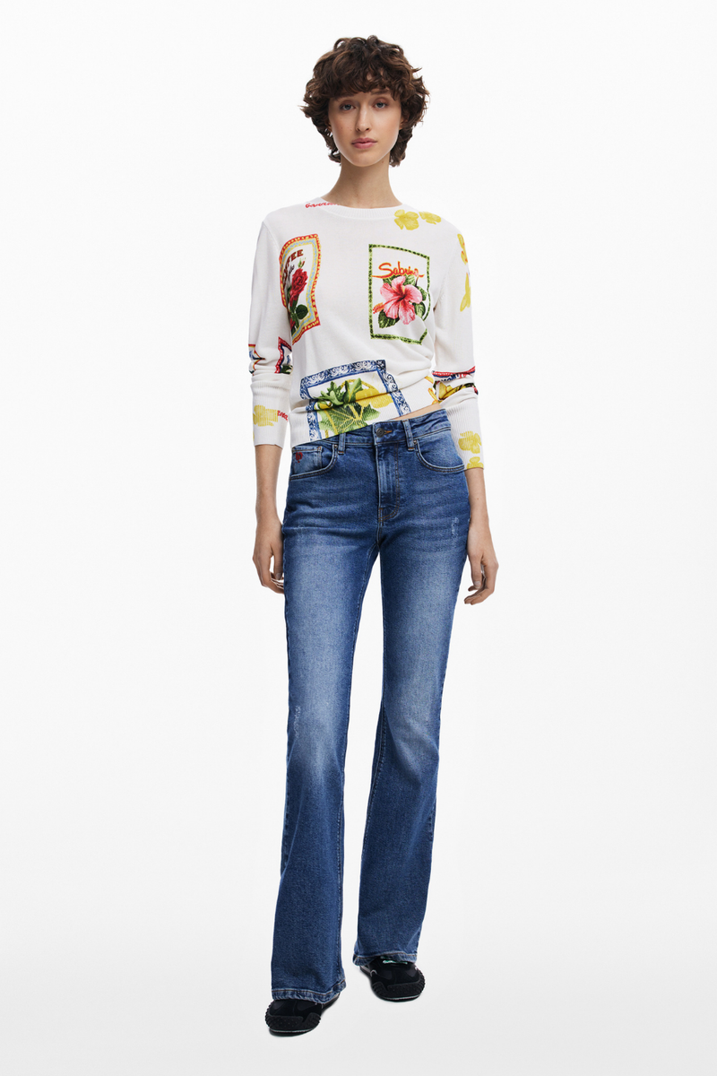Desigual Tropical Stamps Sweater Multi