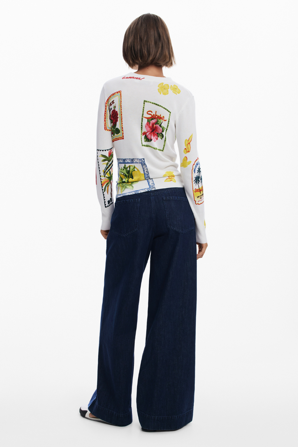 Desigual Tropical Stamps Sweater Multi