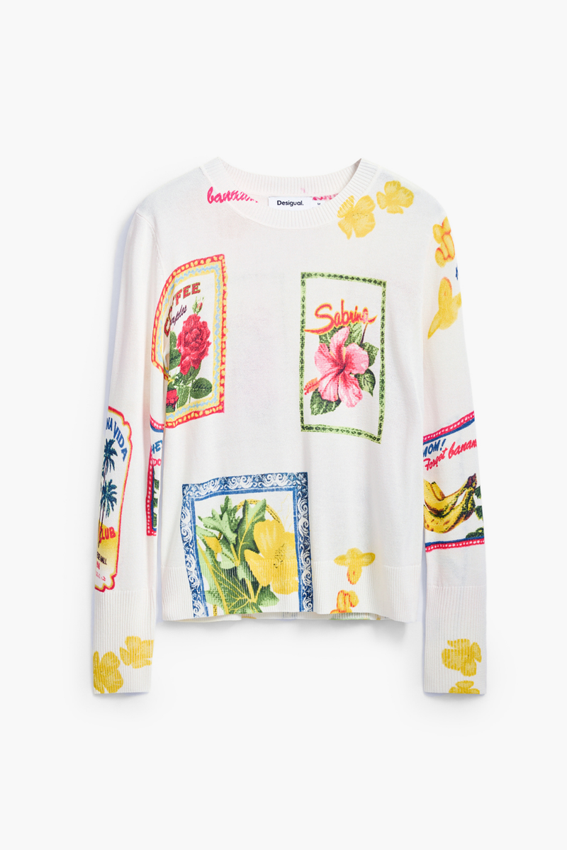 Desigual Tropical Stamps Sweater Multi