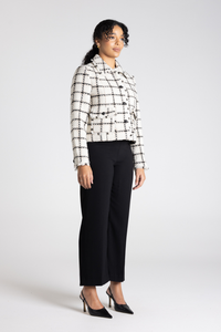 Two T's Cropped Tweed Blazer White