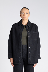 Two T's Denim Shirt Jacket Black