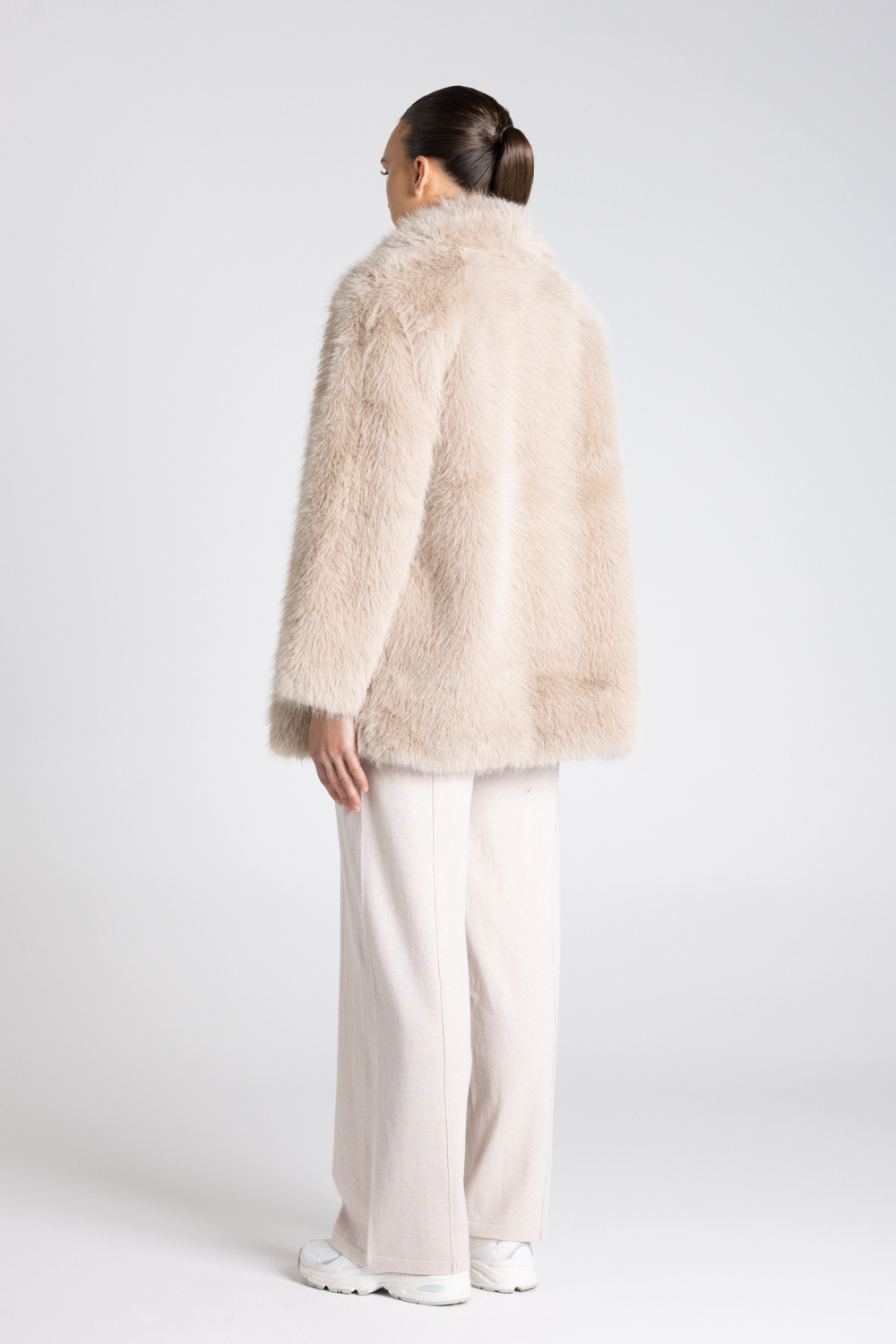 Two T's Faux Fur Coat Oat