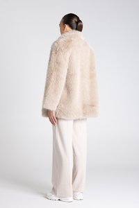 Two T's Faux Fur Coat Oat