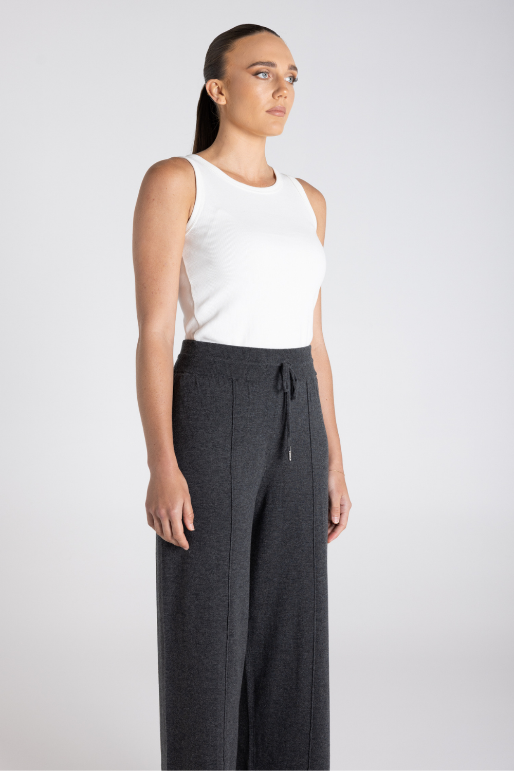 Two T's Jersey Knit Pants Steel