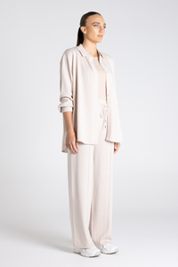 Two T's Shirt-Dropped Shoulder Knit Oat