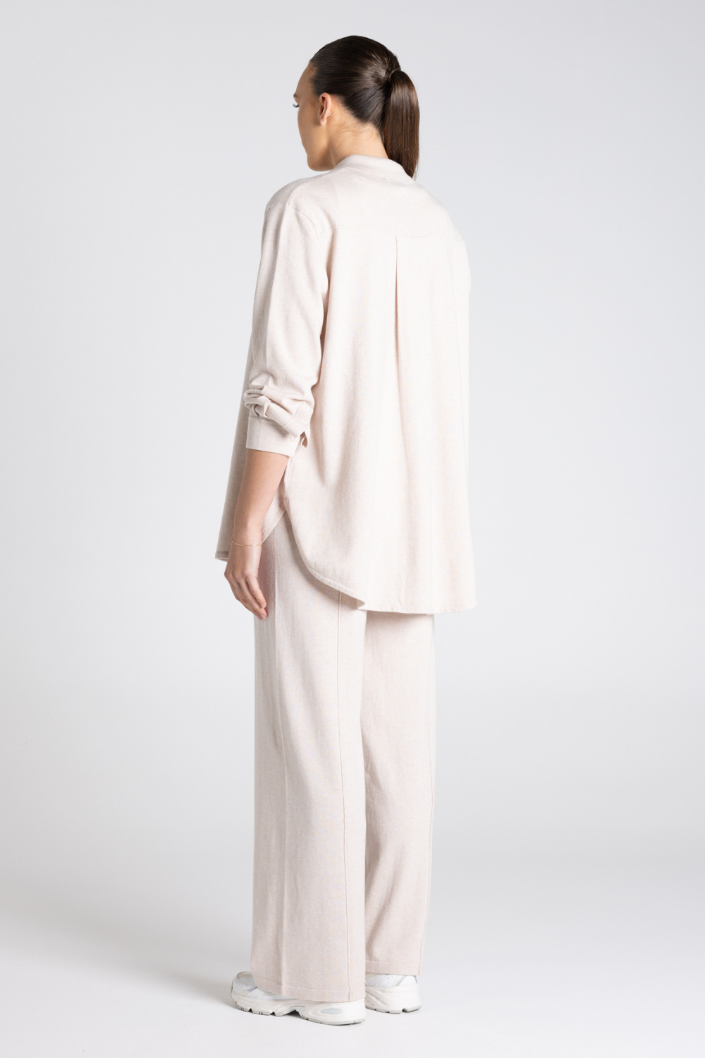 Two T's Shirt-Dropped Shoulder Knit Oat