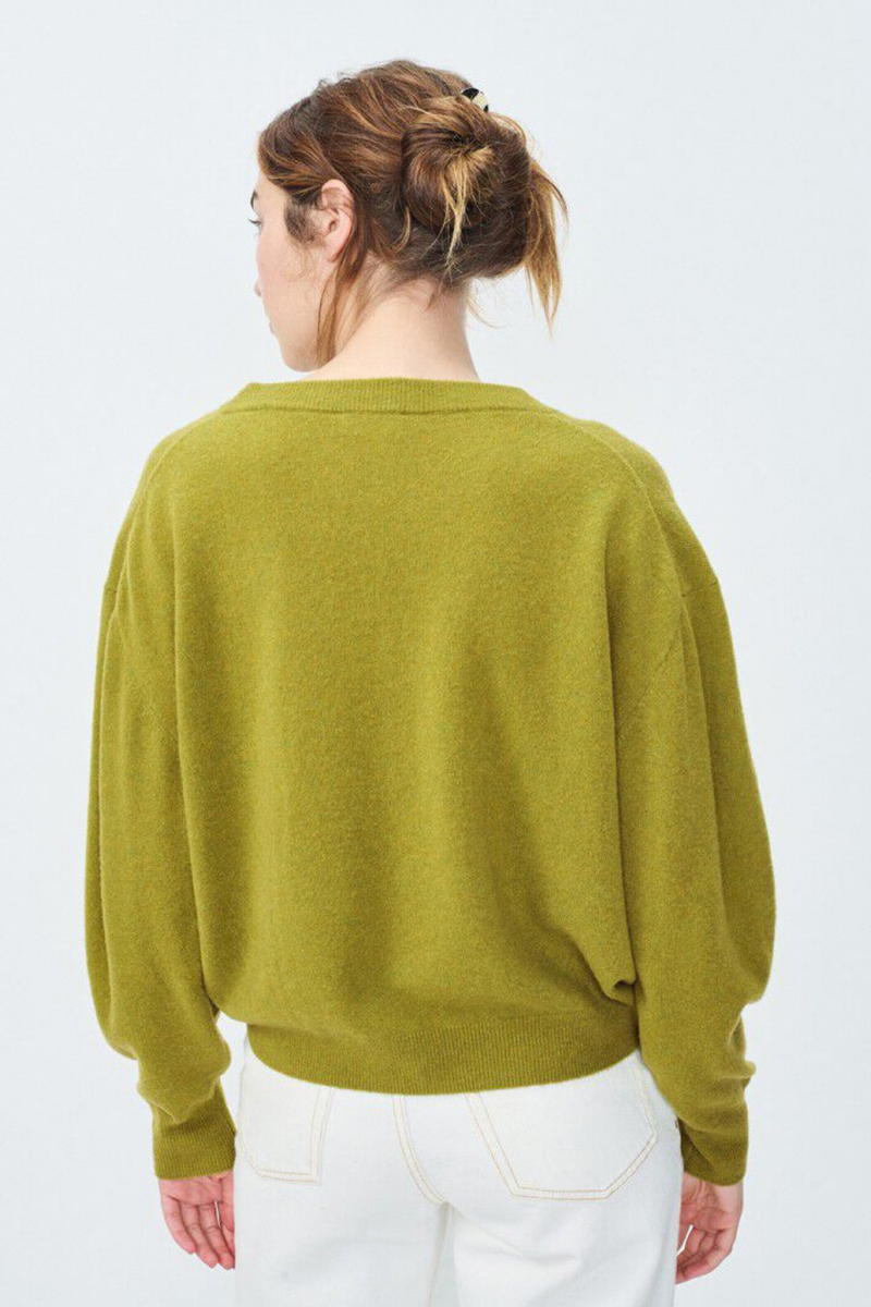 American Vintage V-Neck Pullover Olive