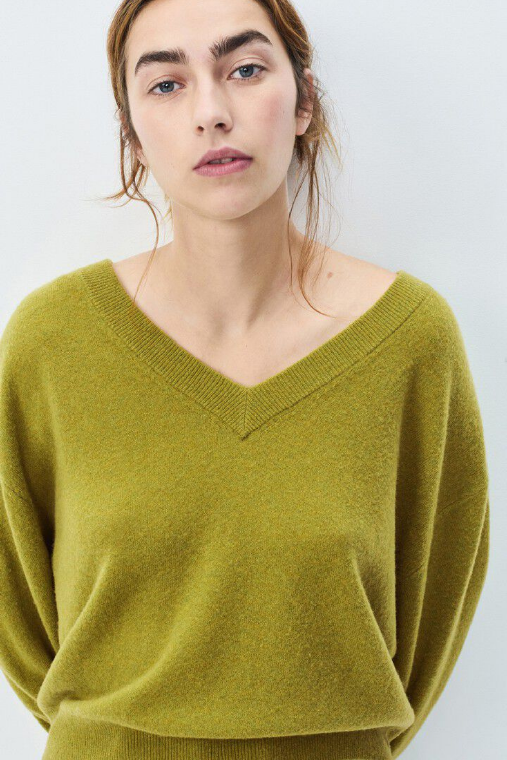 American Vintage V-Neck Pullover Olive