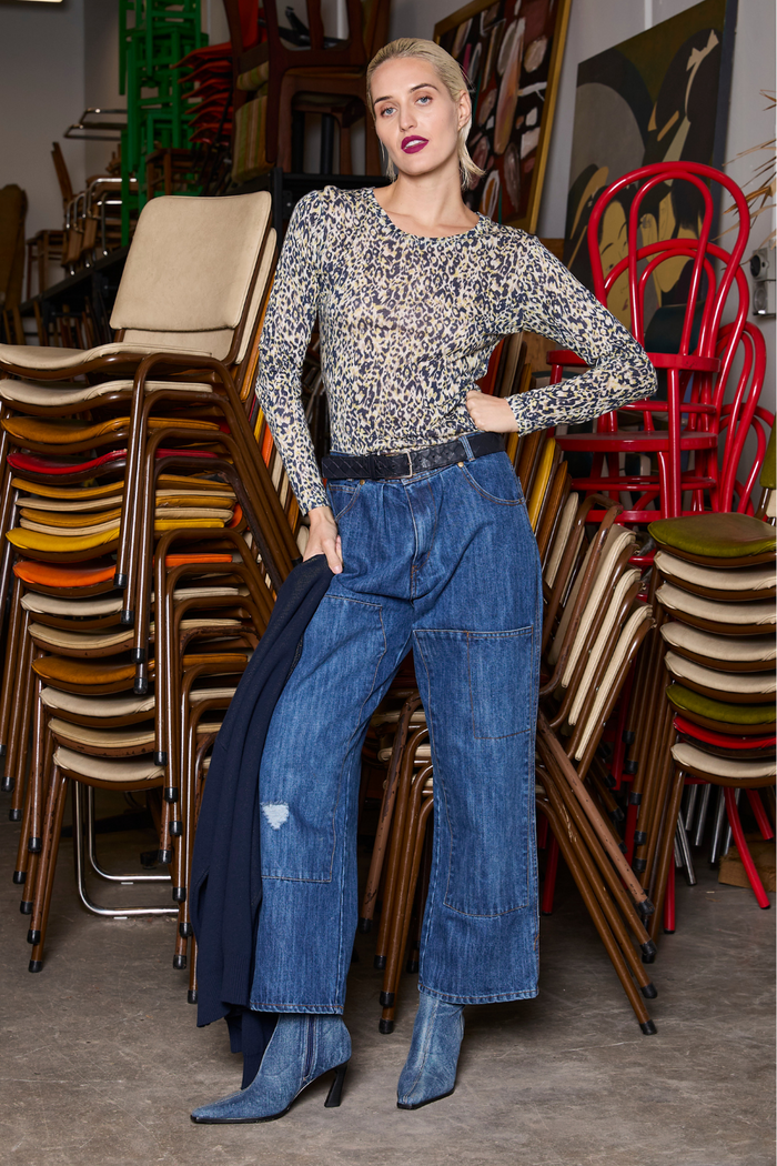 M.A.Dainty Wilder Top Blue Yellow