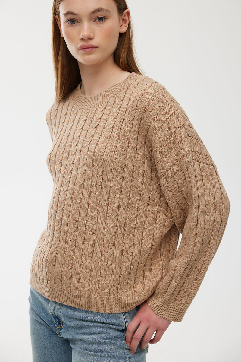 Kinney Willa Cable Knit Latte