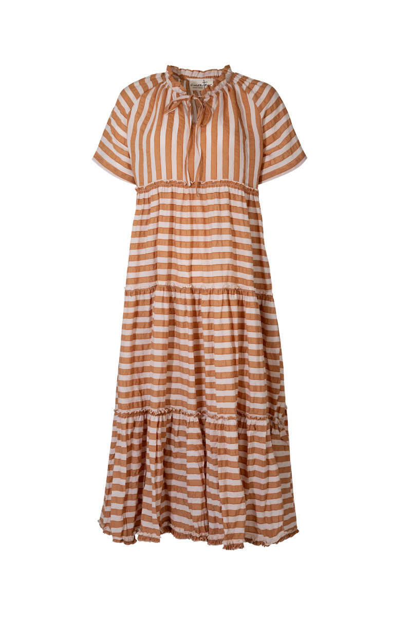 Curate A New Journey Dress Coffee Stripe