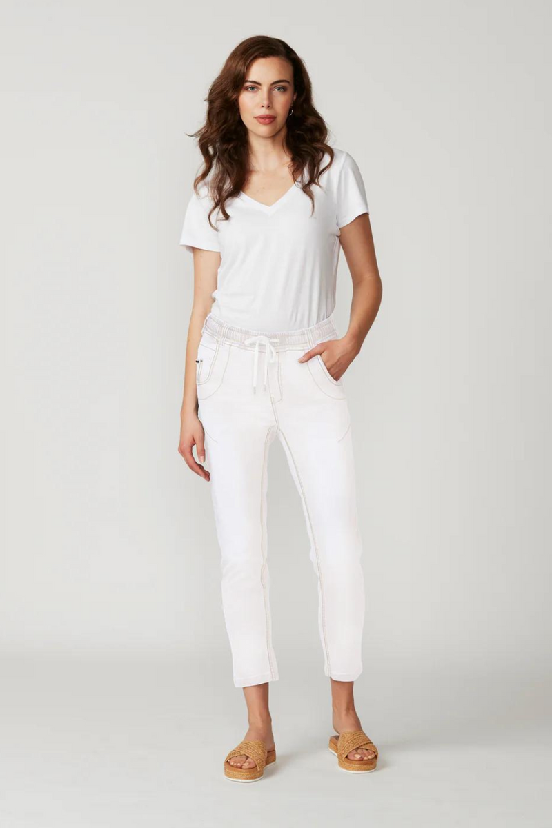 Lania Boyfriend Jean White